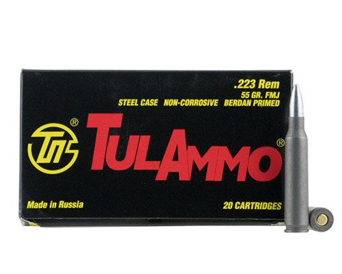 .223 Rem FMJ 55gr 1000 rounds by Tula Ammo