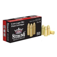9x19mm Luger 115gr FMJ 50 rounds by Sterling