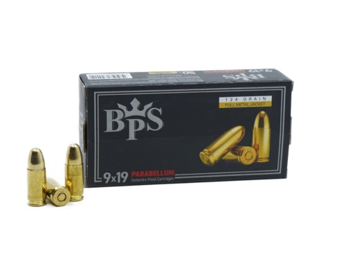 9x19mm Parabellum 124gr FMJ 50 rounds by BPS