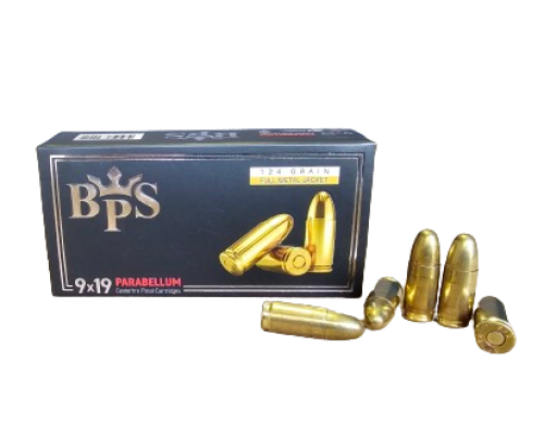 9x19mm Parabellum 124gr FMJ 500 rounds by BPS