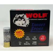 Wolf Performance 12 Ga Target Sport Ammunition 2-3/4" 1-1/8oz 7.5 Shot 250 Rounds