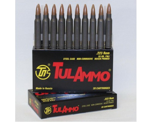 .223 Rem FMJ 55gr 20 rounds by Tulammo 