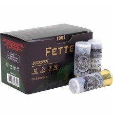 12ga 00 Buck (1oz) 2 3/4" Shot shells, 9 pellets Buckshot Ammo by Fetter 120 rounds